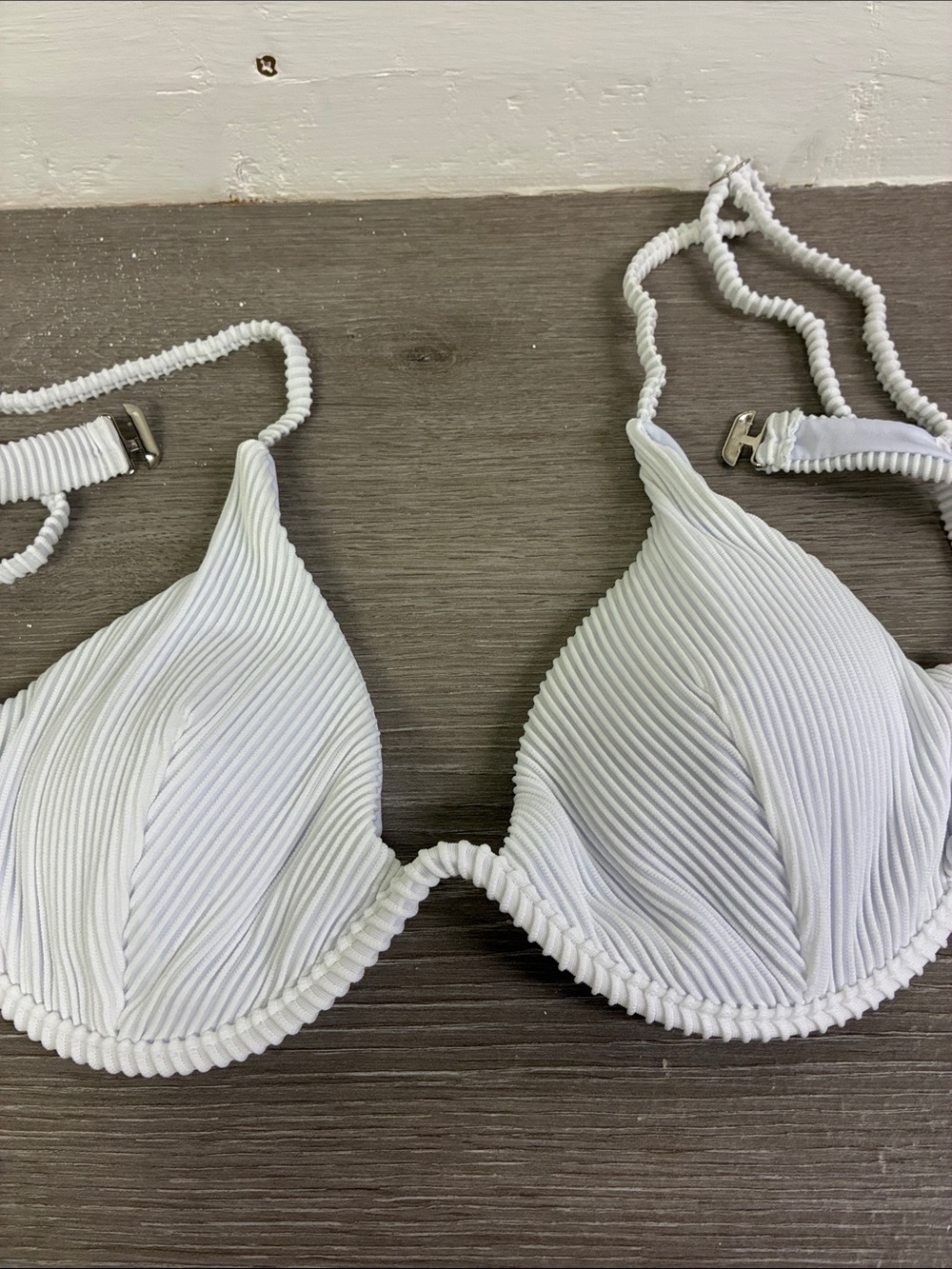 White Ribbed Two-Piece Bikini Set - Picture 12 of 12